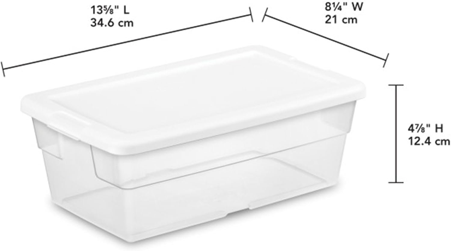 12-Pack 6 Quart Storage Box, Stackable Clear Plastic Bins with Snap-On Lids - Heavy-Duty Organizing Containers for Closet, Bathroom, and Office - Image 2